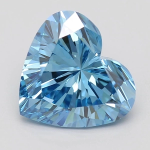 2.01 Ct. Fancy Vivid Blue Heart Lab Created Diamond