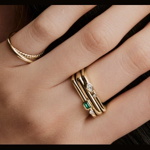 Puzzle Stacking Ring 18k Gold Vermeil