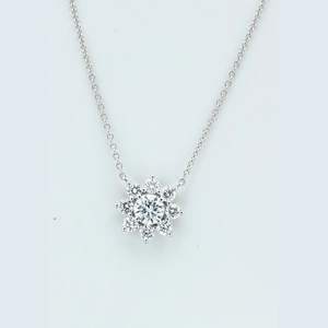 Sunflower Round Diamond Necklace