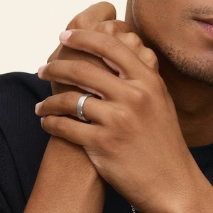 Beveled Edge Matte 5.5mm Wedding Ring
