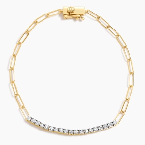 14K Yellow GoldPaperclip Lab Diamond Tennis Bracelet (1/2 ct. tw.)