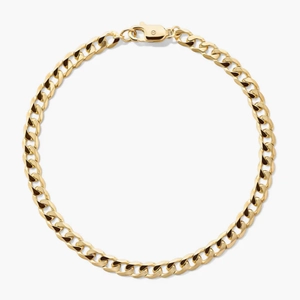 Flat Curb Chain Bracelet 18k Gold Vermeil