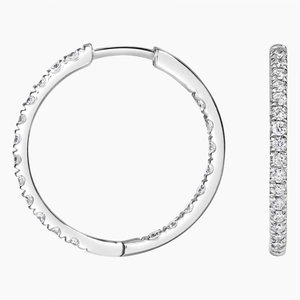 Small Perfect Hoop Diamond Earrings