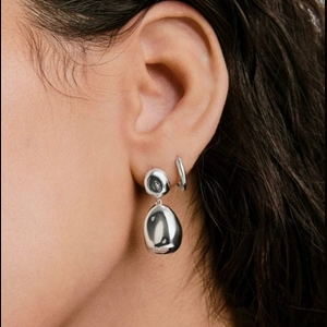 Organic Dôme Pebble Earrings Sterling Silver