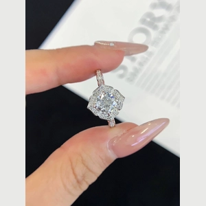 Classic Flower Cushion Diamond Ring