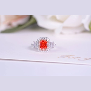 Red Emerald Diamond Ring