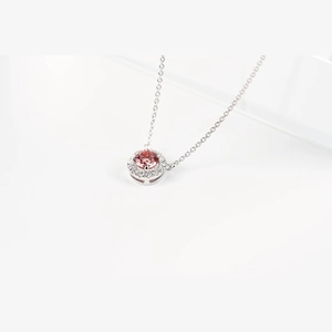 Red Round Diamond Necklace