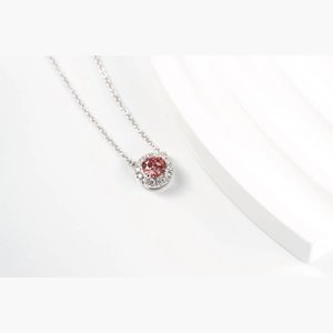 Red Round Diamond Necklace