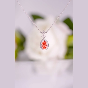 Red Pear Diamond Necklace