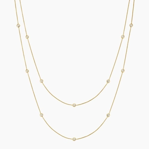 18K Yellow GoldBezel Strand 36 in. Diamond Necklace