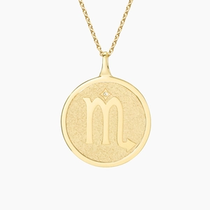 14K Yellow GoldScorpio Zodiac Diamond Pendant