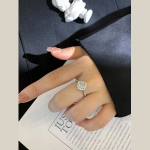 Classic Flower Cushion Diamond Ring