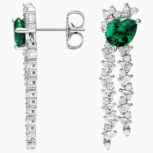 PlatinumOlivetta Lab Emerald and Lab Diamond Drop Earrings