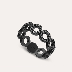 Centric Circular Black Diamond Ring