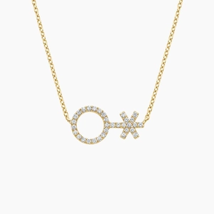 14K Yellow GoldNon-Binary Symbol Diamond Pendant (1/5 ct. tw.)