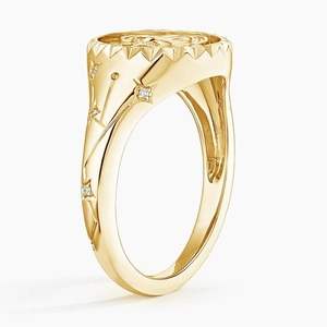 Virgo Zodiac Diamond Signet Ring