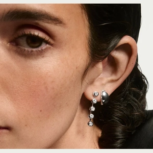 Zina Tennis Earrings Sterling Silver, Lab Grown White Sapphire