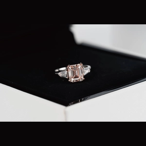 Pink Emerald Diamond Ring
