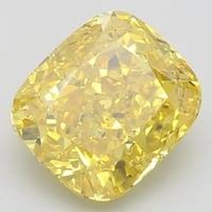 3.36 Ct. Fancy Vivid Yellow Cushion Lab Created Diamond