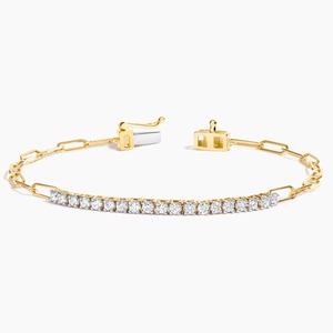 14K Yellow GoldPaperclip Lab Diamond Tennis Bracelet (1/2 ct. tw.)