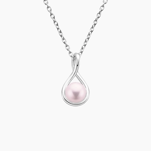 SilverRose Cultured Freshwater Pearl Twist Pendant (6mm)
