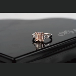 Pink Emerald Diamond Ring