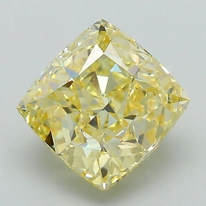 3.22 Ct. Fancy Intense Yellow Cushion Lab Grown Diamond