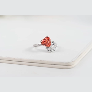 Red Heart Diamond Ring