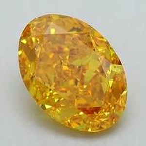3.53 Ct. Fancy Vivid Yellow Oval Lab Created Diamond