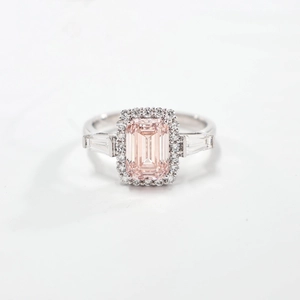 Emerald Pink Diamond Ring