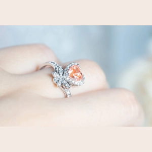 Pink Heart Diamond Ring