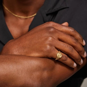Gemini Zodiac Diamond Signet Ring