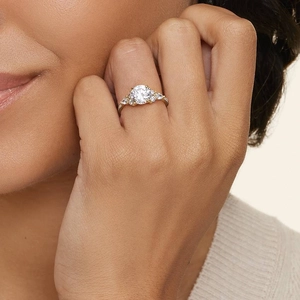 Luxe Nadia Pavé Lab Diamond Engagement Ring