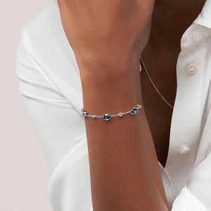 SilverMaris London Blue Topaz and Aquamarine Bracelet