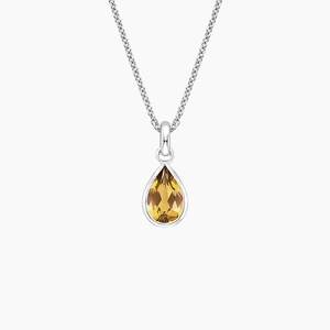 SilverTeardrop Citrine Pendant