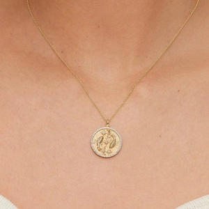 14K Yellow GoldLuxe Pisces Zodiac Pavé Pendant
