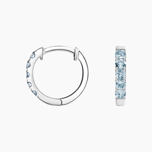 14K White GoldSoiree Aquamarine Huggie Earrings