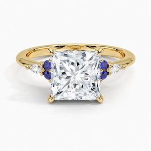 Nadia Sapphire and Lab Diamond Engagement Ring