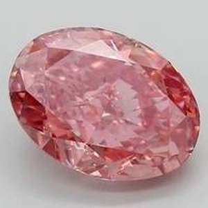 7.47 Ct. Fancy Vivid Orangy Pink Oval Lab Created Diamond