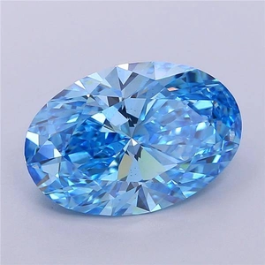 4.18 Ct. Fancy Vivid Blue Oval Lab Grown Diamond