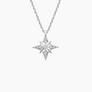 14K White GoldLuxe North Star Diamond Pendant (1/8 ct. tw.)