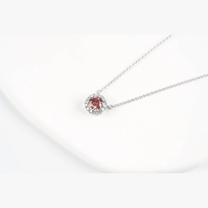 Red Round Diamond Necklace