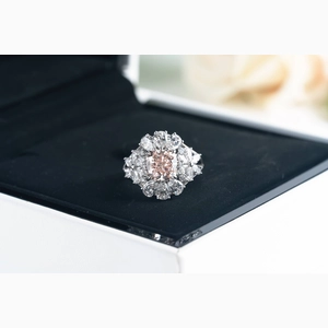 Pink Cushion Diamond Ring