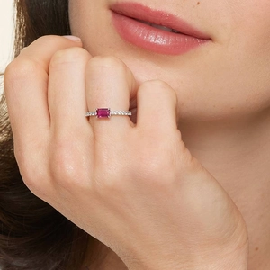 Beatrice Lab Grown Ruby and Diamond Ring