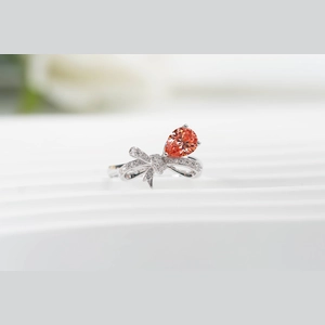 Red Pear Diamond Ring