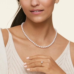 18K White GoldMargaret Premium Akoya Cultured Pearl 18 in. Necklace