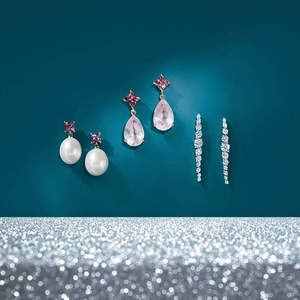 14K Yellow GoldBrigitte Pink Tourmaline and Rose Quartz Drop Earrings