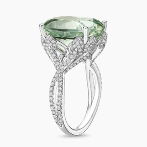 Garden Party Prasiolite and Diamond Cocktail Ring