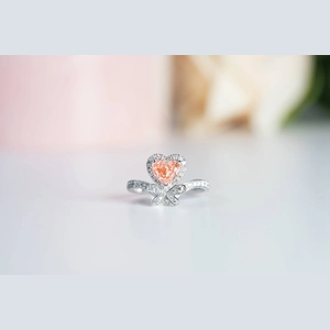 Pink Heart Diamond Ring