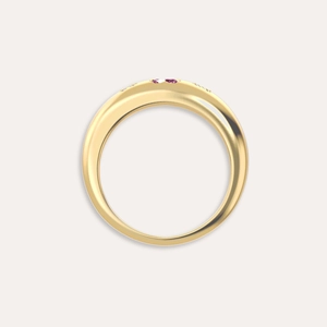 Guardian Heart Gemstone Diamond Promise Ring